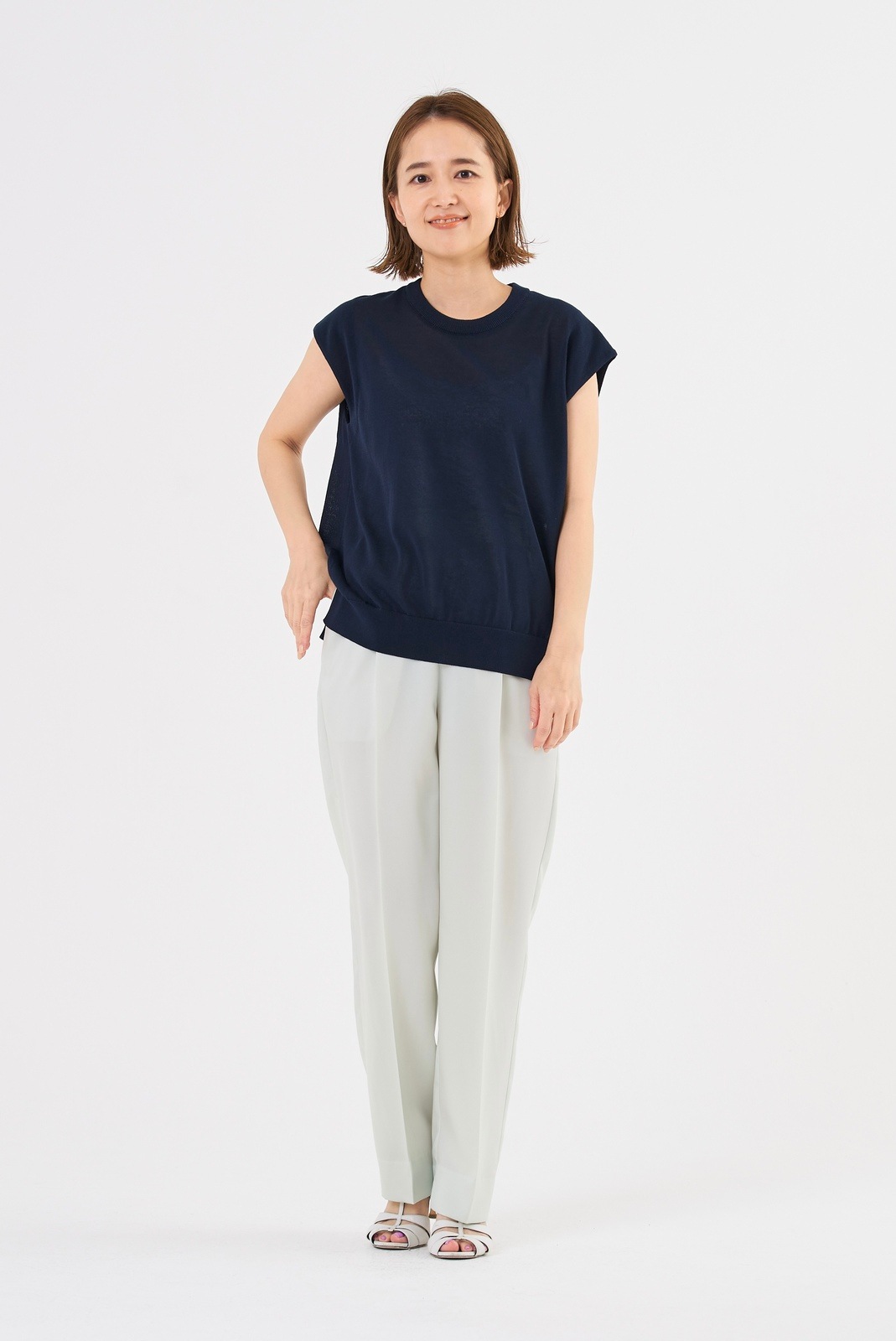smile❤︎ 未使用 yori シャーベットニットノースリーブ 7月上旬発送予定 シャーベットニットノースリーブ【shichaku