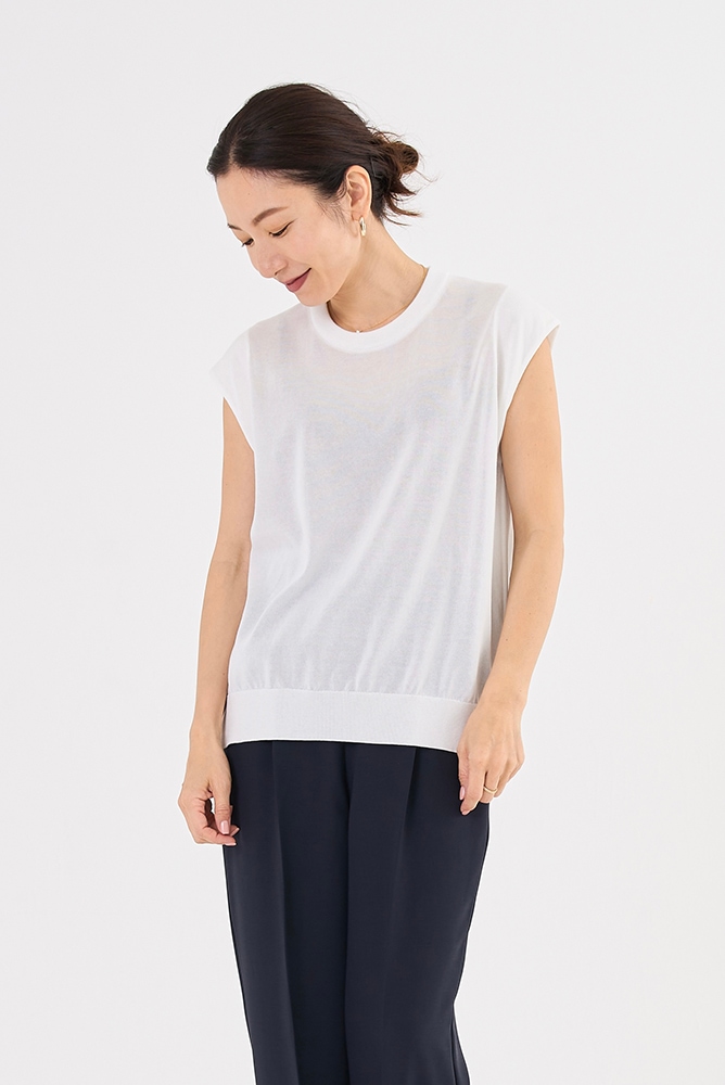 定価以下♡yori2024 シャーベットニットノースリーブ　タグ付き 7月上旬発送予定 シャーベットニットノースリーブ【shichaku