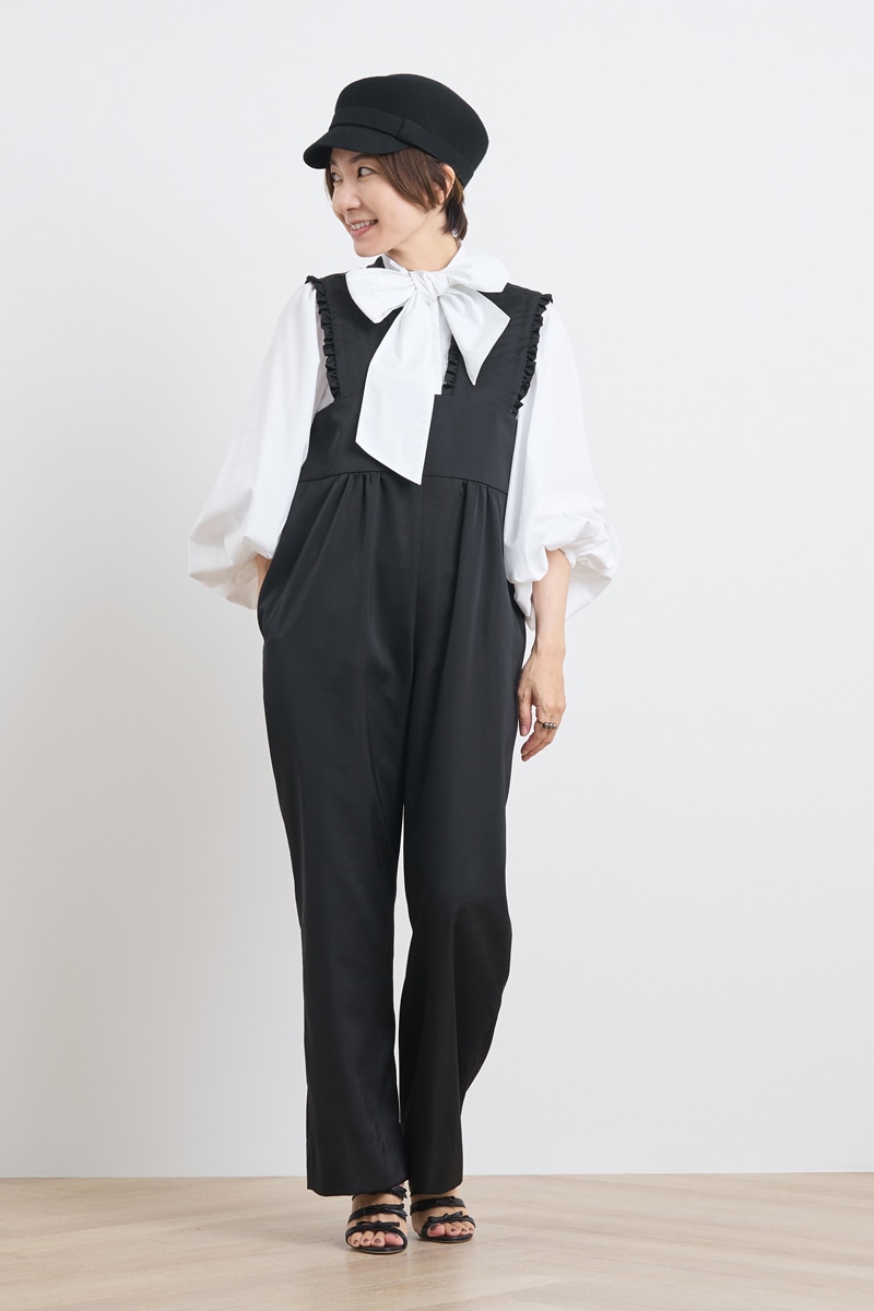 サテンフリルサロペット【2022AW】 | 2022 AW Collection | yori