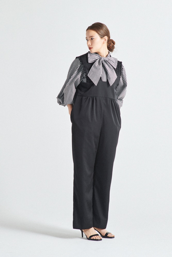サテンフリルサロペット【2022AW】 | 2022 AW Collection | yori