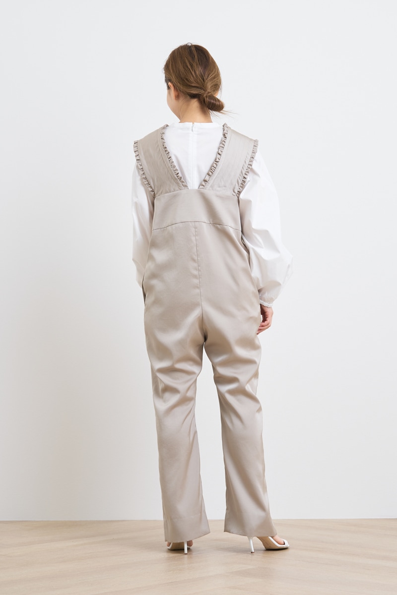 サテンフリルサロペット【2022AW】 | 2022 AW Collection | yori