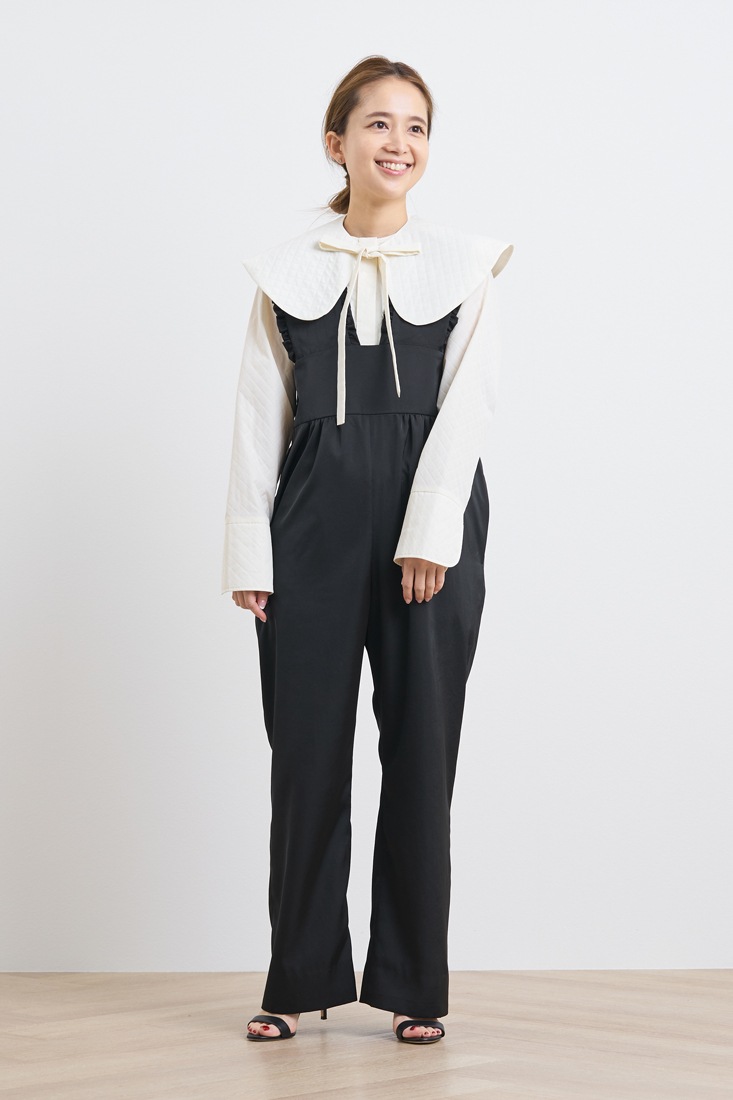 サテンフリルサロペット【2022AW】 | 2022 AW Collection | yori
