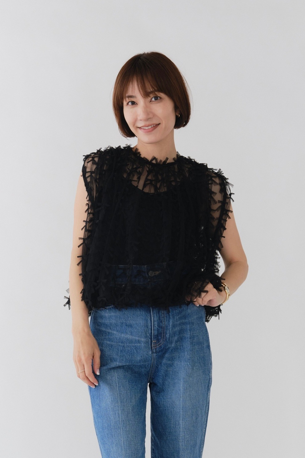 yori リボンショートジレ　38 2025年最新】yori リボンショートジレの人気アイテム - メルカリ