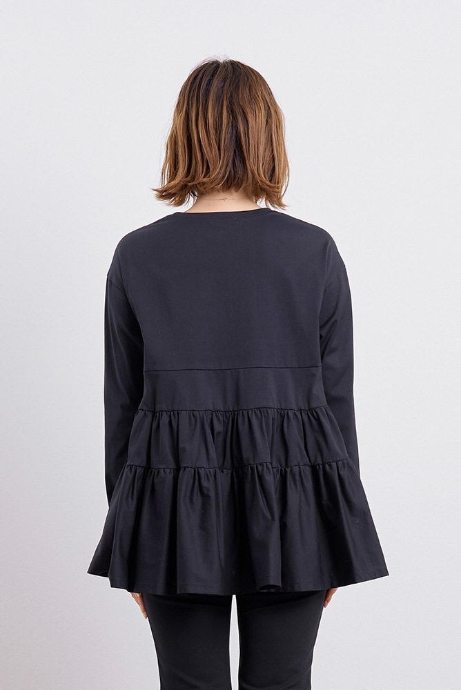 ティアードカットソー　yori 9月下旬発送予定ティアードカットソー 【2023AWオンライン先行受注