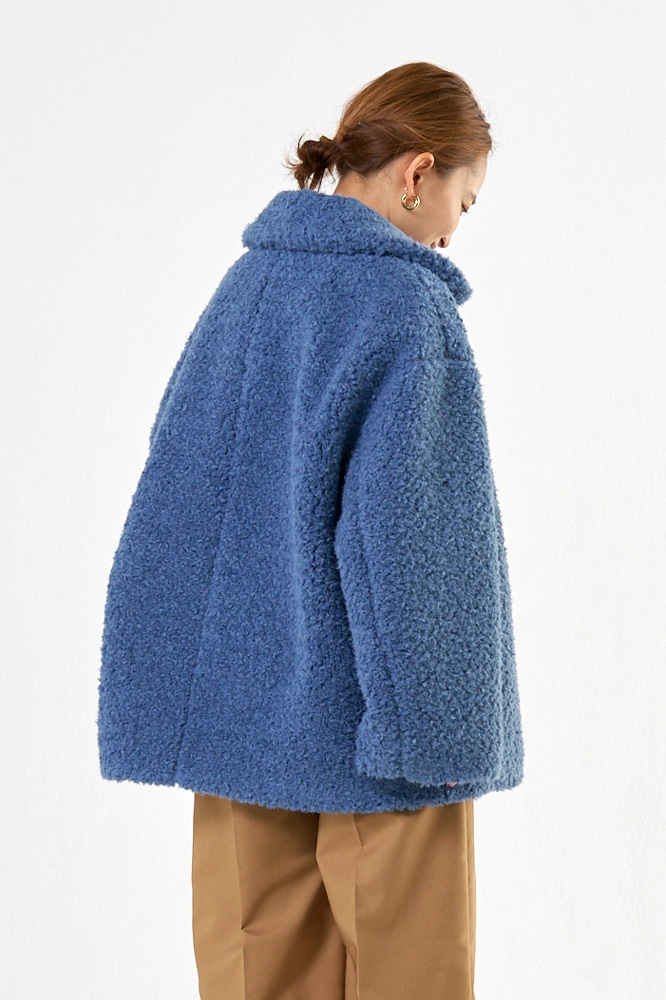 Yori ヨリ　スイートボアショートコート　ブルー　2024AW スイートボアショートコート【2024AW】 | Press7| yori