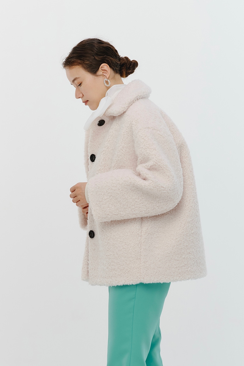 Yori ヨリ　スイートボアショートコート　ブルー　2024AW スイートボアショートコート【2024AW】 | Press7| yori