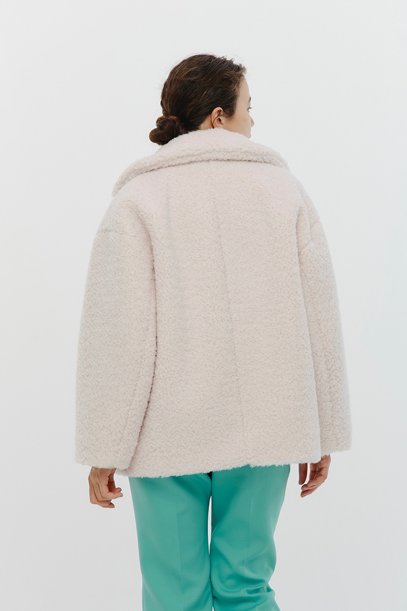 Yori ヨリ　スイートボアショートコート　ブルー　2024AW スイートボアショートコート【2024AW】 | Press7| yori