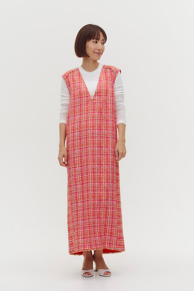 ヴィヴィッドチェックツイードワンピース | all item| yori