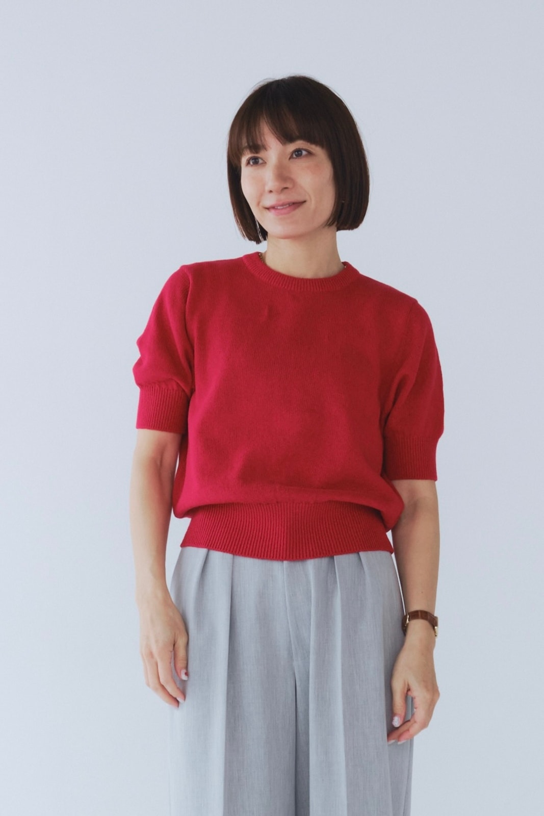 新品未使用　yori ヨリ　バックリボンショートスリーブニット　ブラック　36 新品未使用 yori ヨリ バックリボンショートスリーブニット