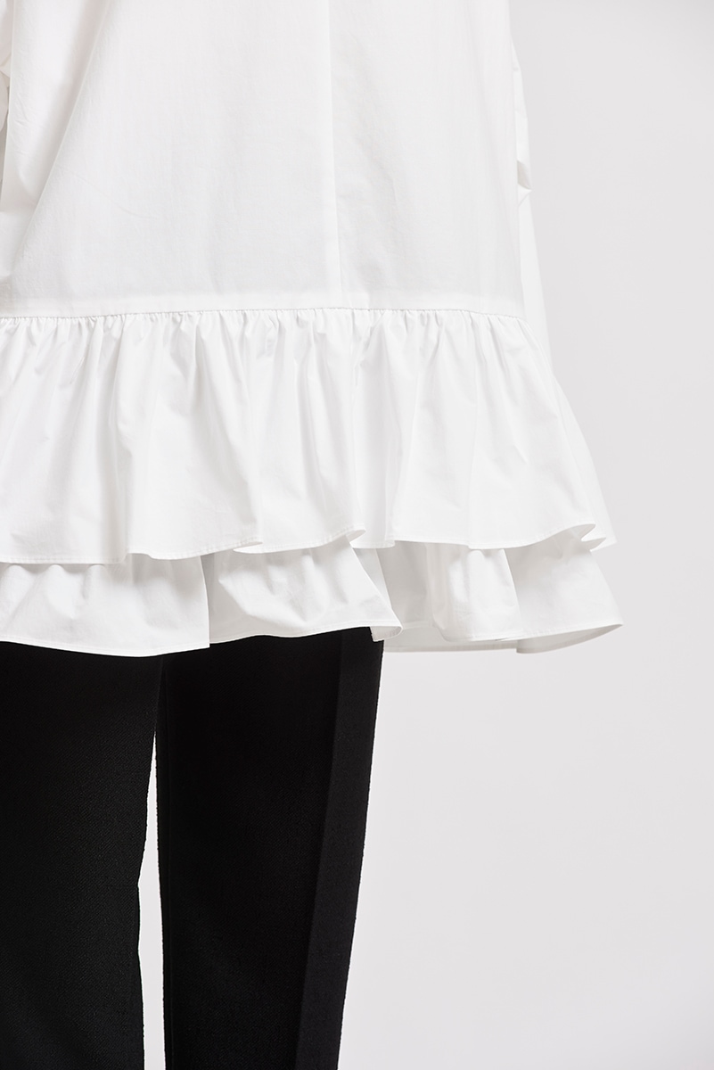 yori/ヨリ ▶ フリルブラウス フリーサイズ 白 バックリボン 日本製 バックフリルブラウス | all item| yori