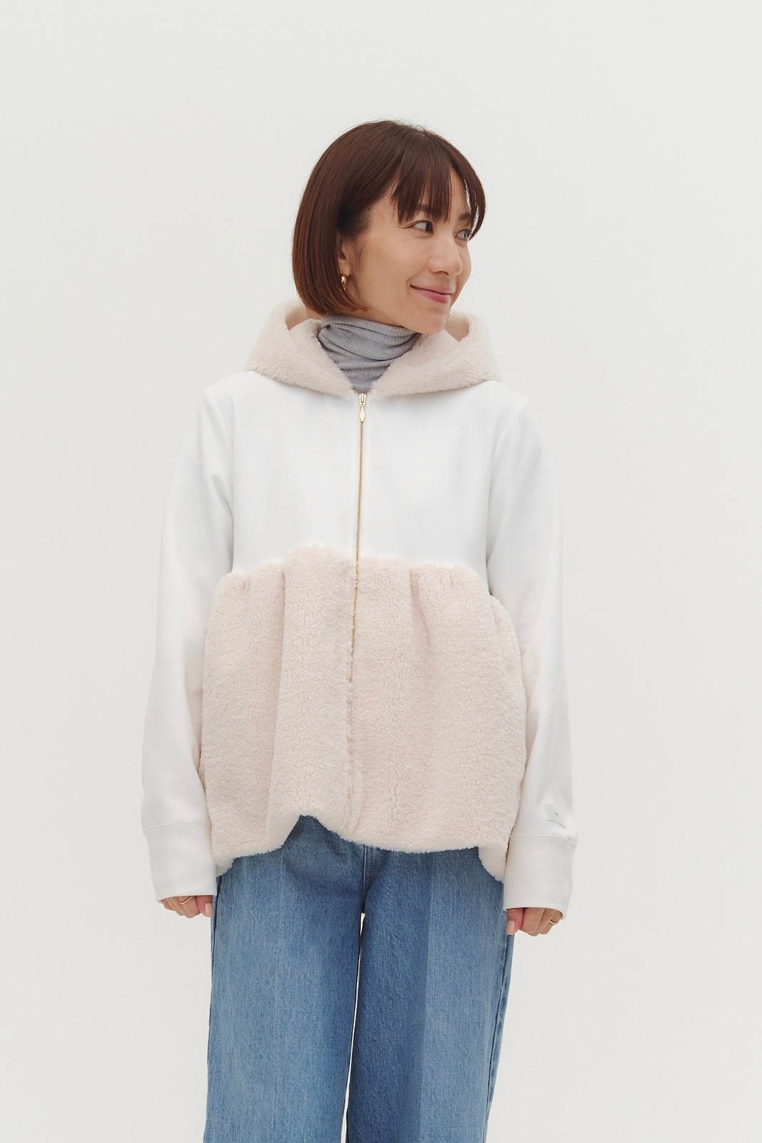 yori もこもこボアカットソーパーカー popupshop】もこもこボアカットソーパーカー【後日配送】 | 3
