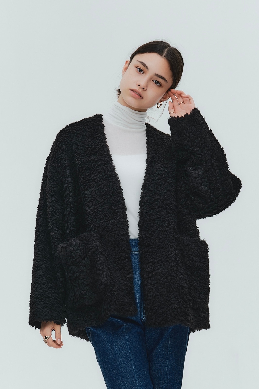 yori ウールケーブルカーディガン　ブラウン　38 re-yri-qo-w-00006.jpg