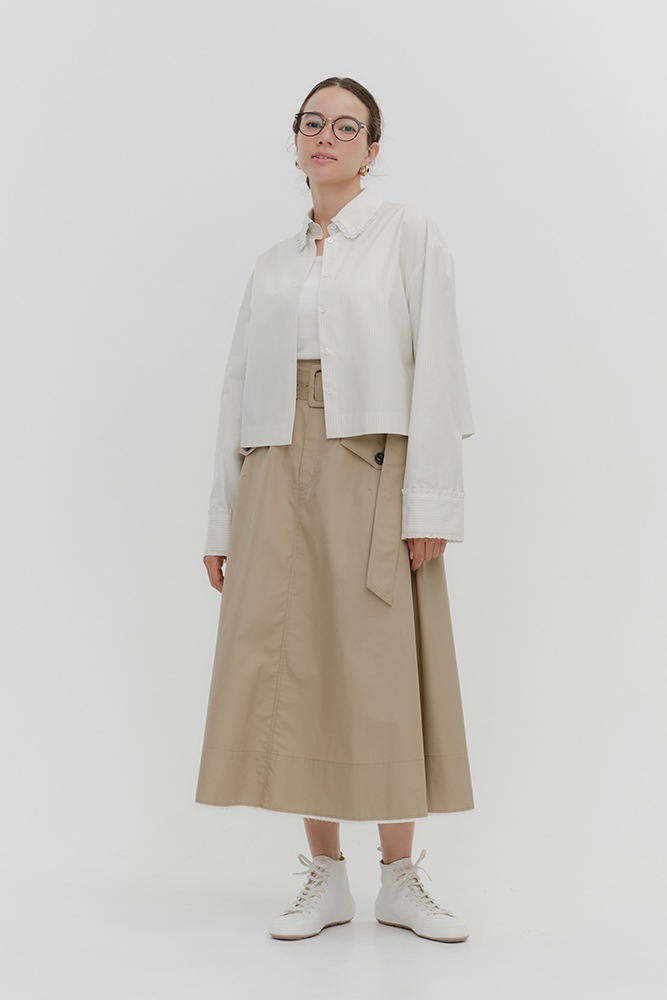 yoriヨリ　ベルト付チノフレアスカート popupshop】ベルト付チノフレアスカート【会場お渡し】 | 3