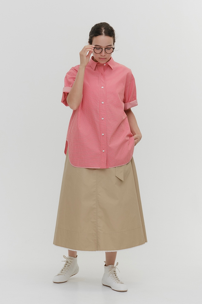 ベルト付チノフレアスカート　yori 36サイズ popupshop】ベルト付チノフレアスカート【会場お渡し】 | 3