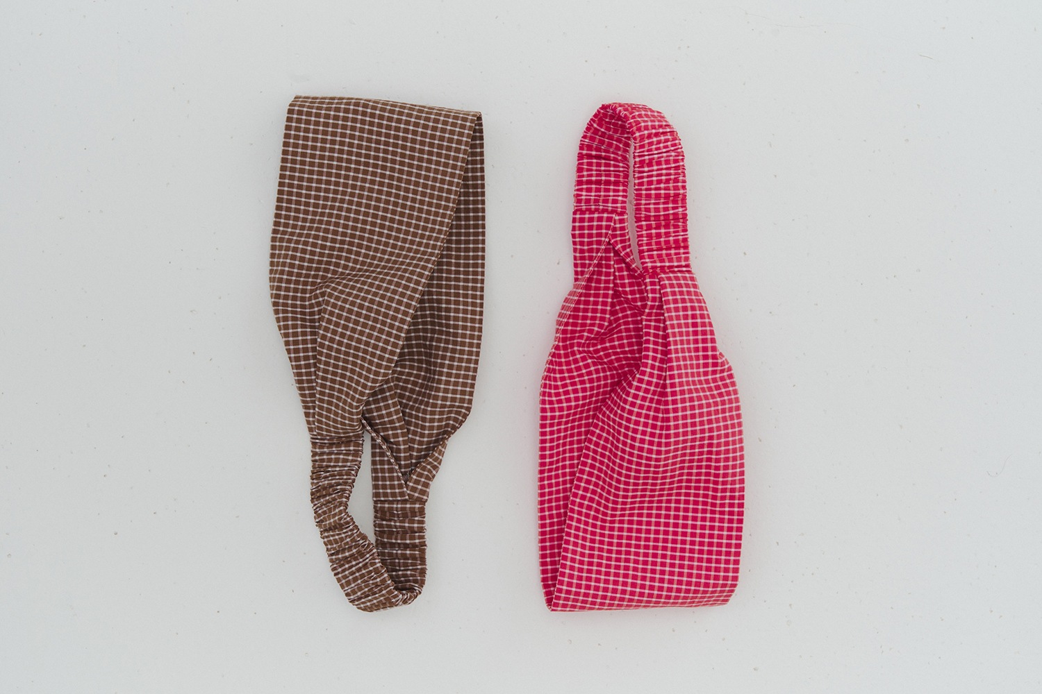 コットンチェックヘアバンド