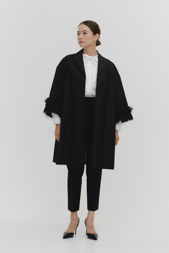 yori セレモニーピンタックパンツ　サイズ38 ブラック セレモニーピンタックパンツ＋ | all item| yori