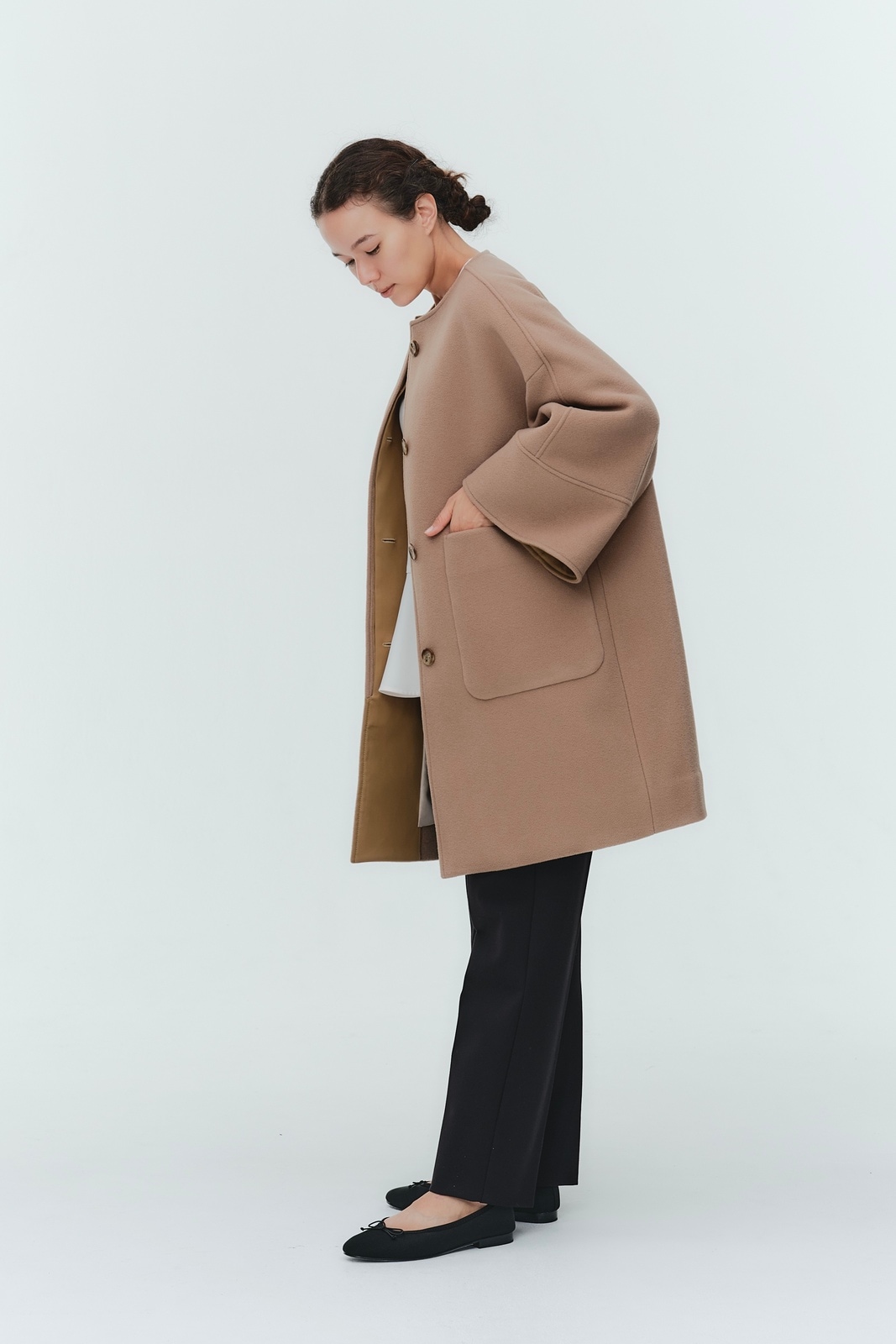 yori コート ウールノーカラーコート | outer| yori