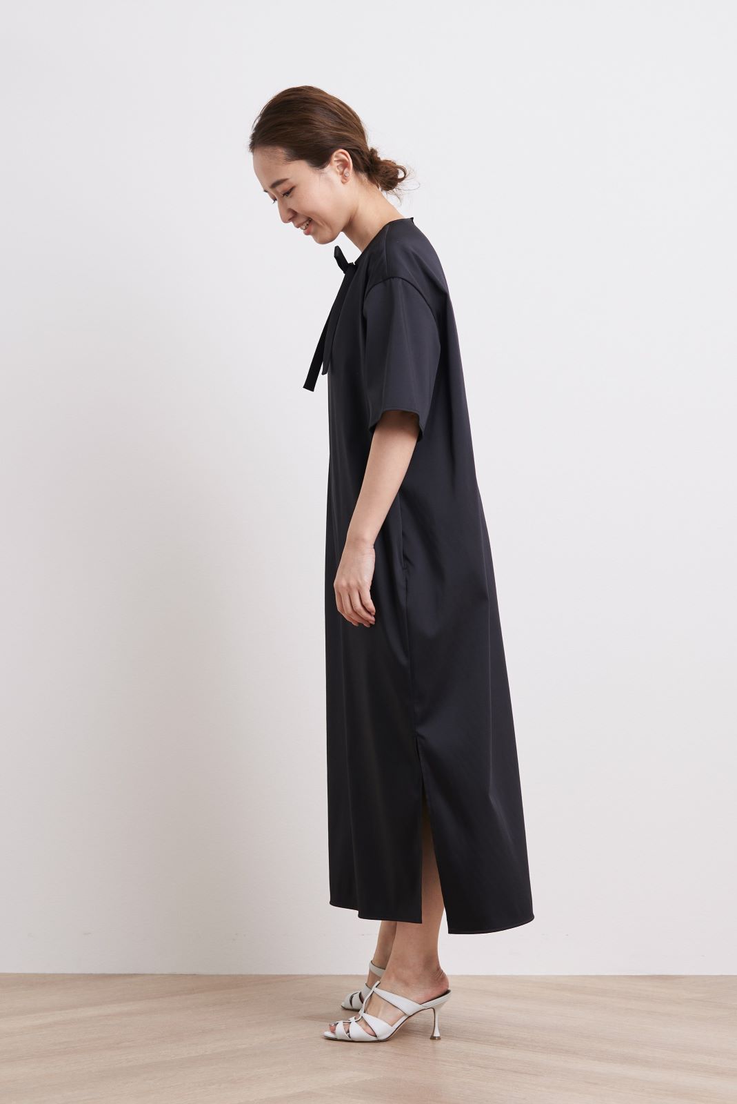 トラディショナルウェザーウエア yori ボックスサテンワンピース 34