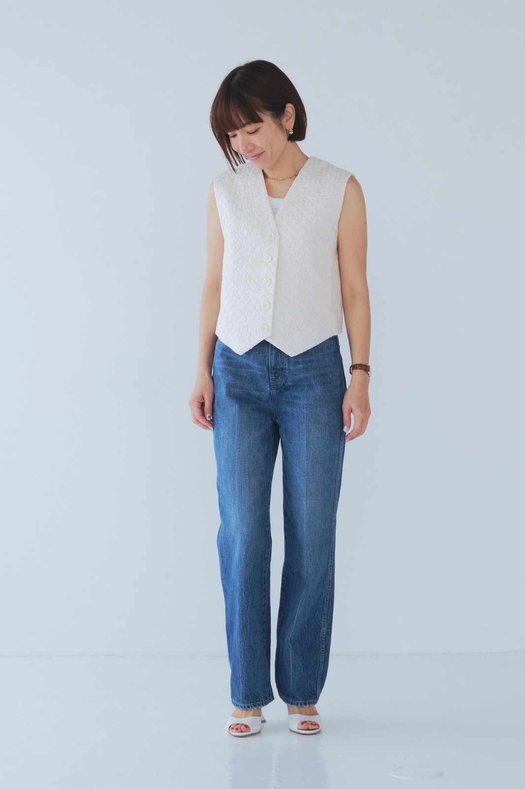 yori フラワー刺繍 パフスリーブブラウス 36サイズ