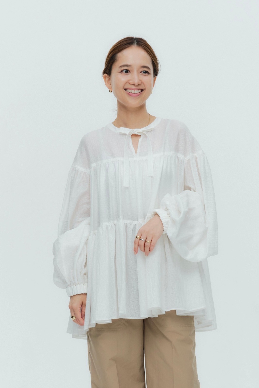 3月下旬発送予定 ウェイビーシアーティアードブラウス【2026SP