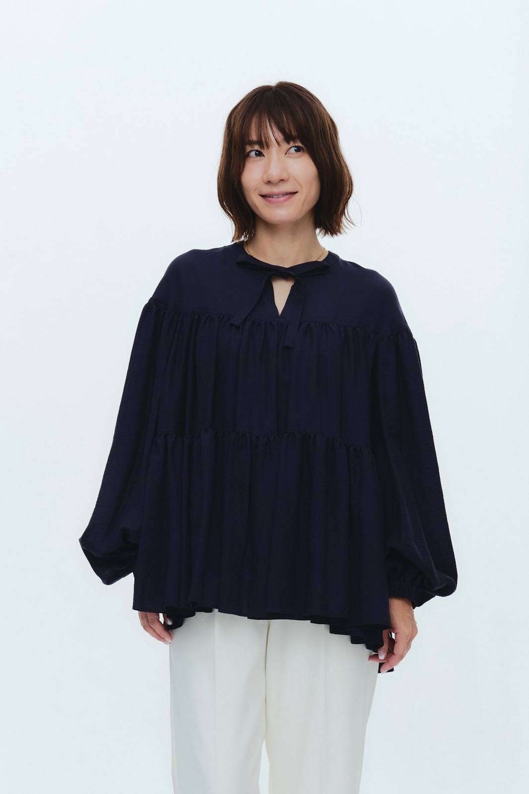 3月下旬発送予定 ウェイビーシアーティアードブラウス【2026SP