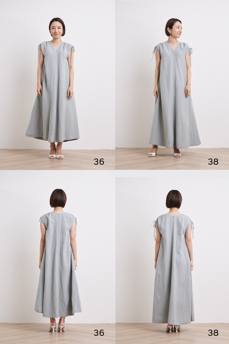 美品 セオリーリュクス ロングワンピース 麻 inoha 紺 38