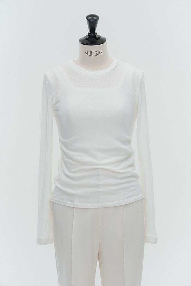 yori 　しっとりレイヤードロンT 38 ホワイト popupshop】しっとりレイヤードロンTee【会場お渡し】 | 3