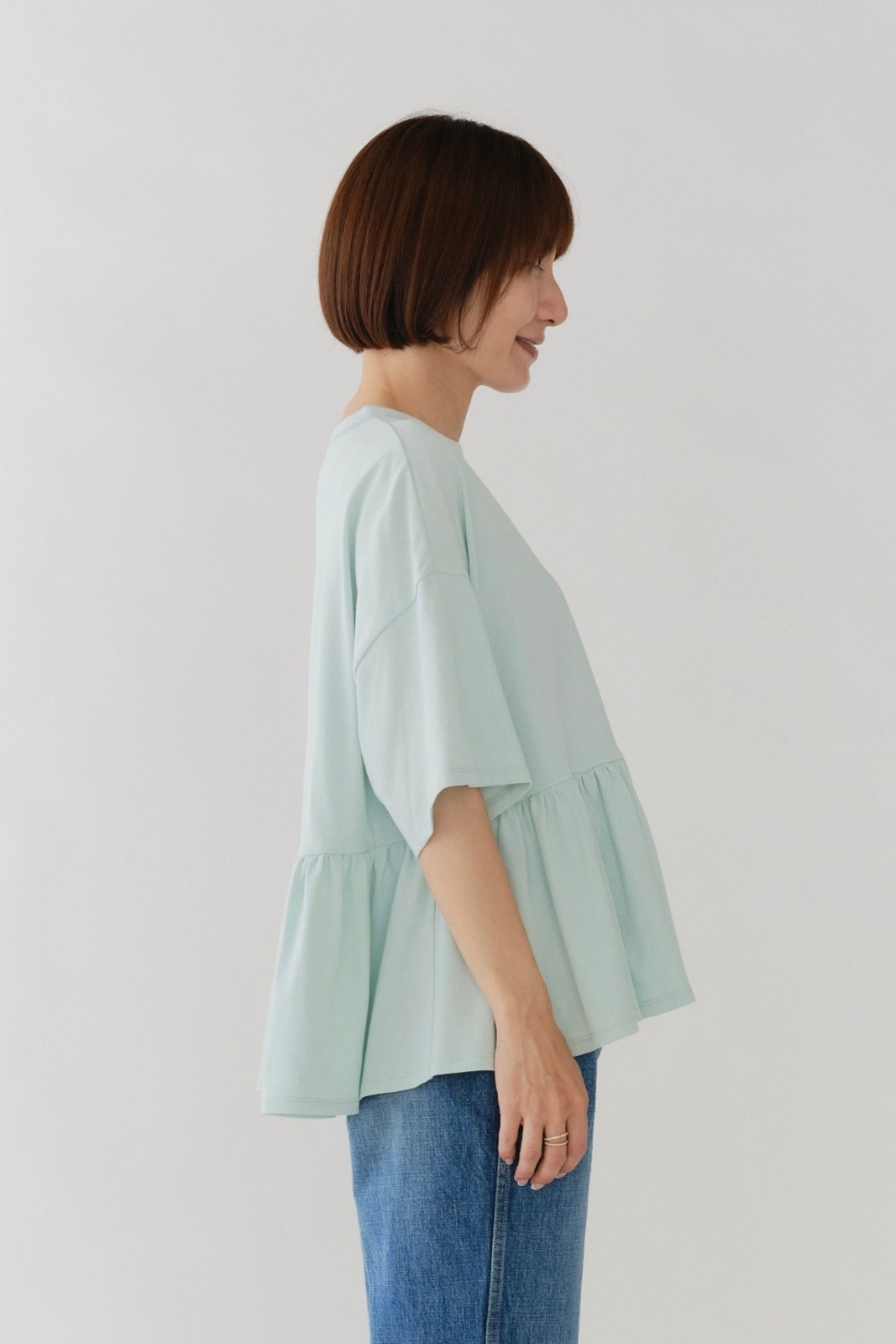 タグ付き新品　yori　シャーベットフリルカットソー　サーモンピンク シャーベットフリルカットソー | all item| yori