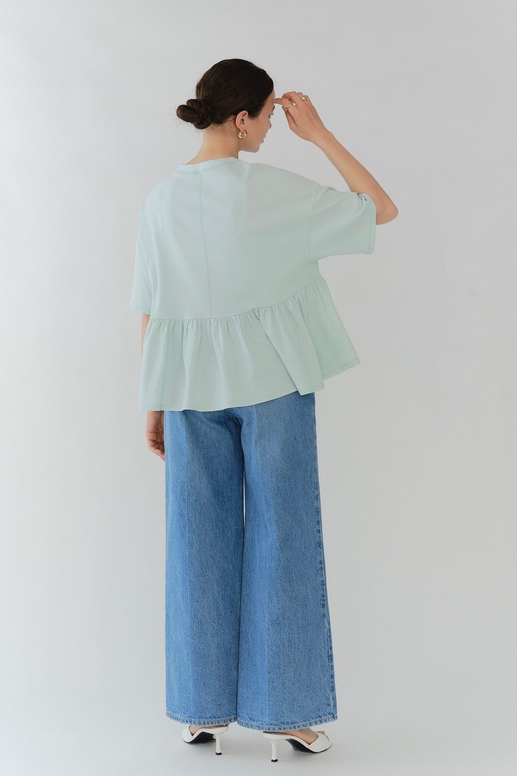 【新品・タグ付き】yori シャーベットフリルカットソー ミント フリーサイズ シャーベットフリルカットソー | all item| yori