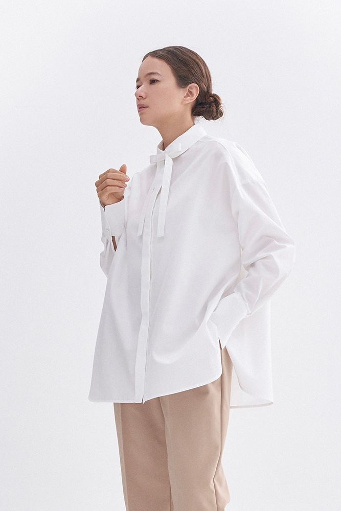 yori リボンタイワイドシャツ36サイズ