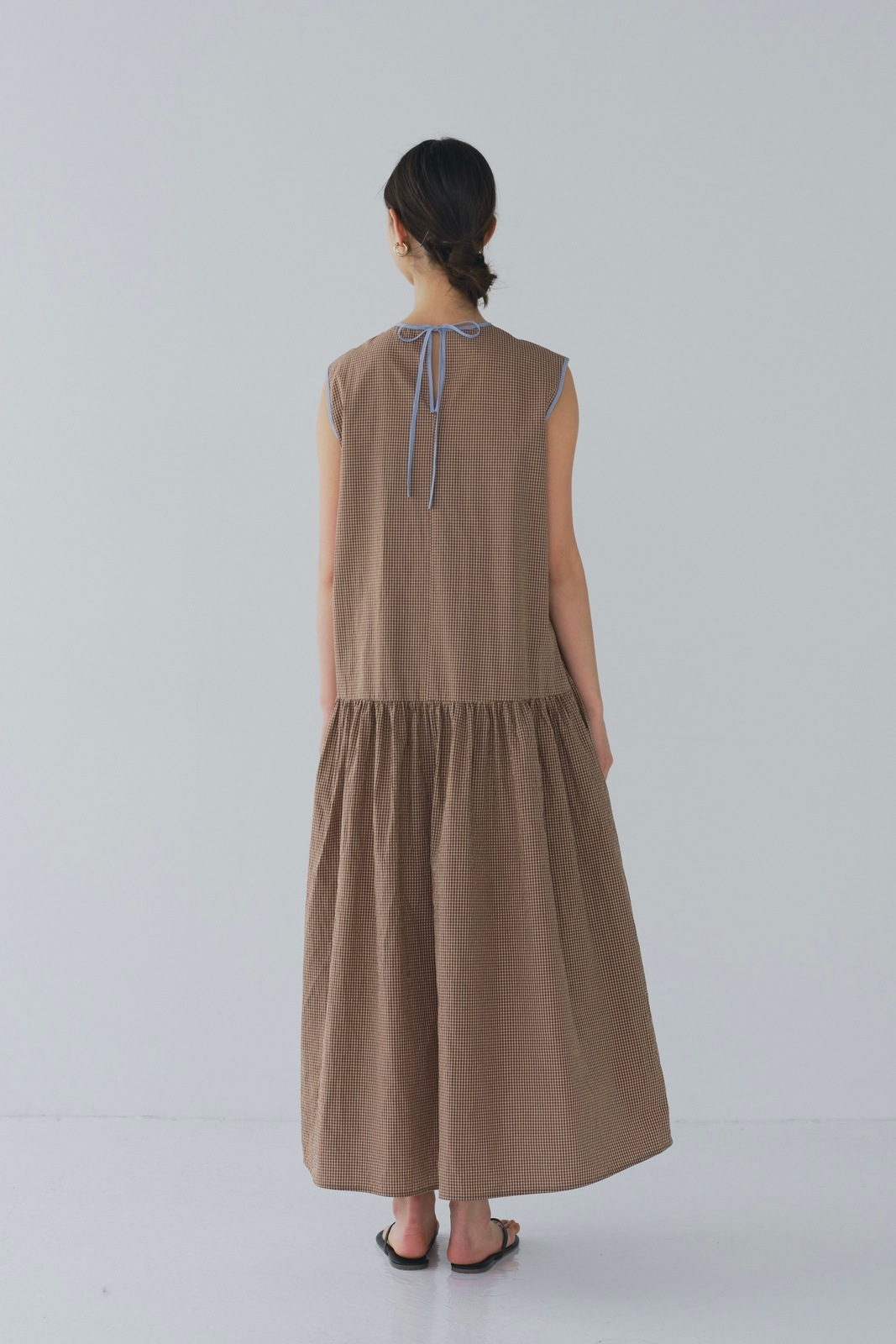 コットンワンピース　7/8 120/131cm コットンチェックワンピース7/28pm12:00～発売 | 7/28pm12:00