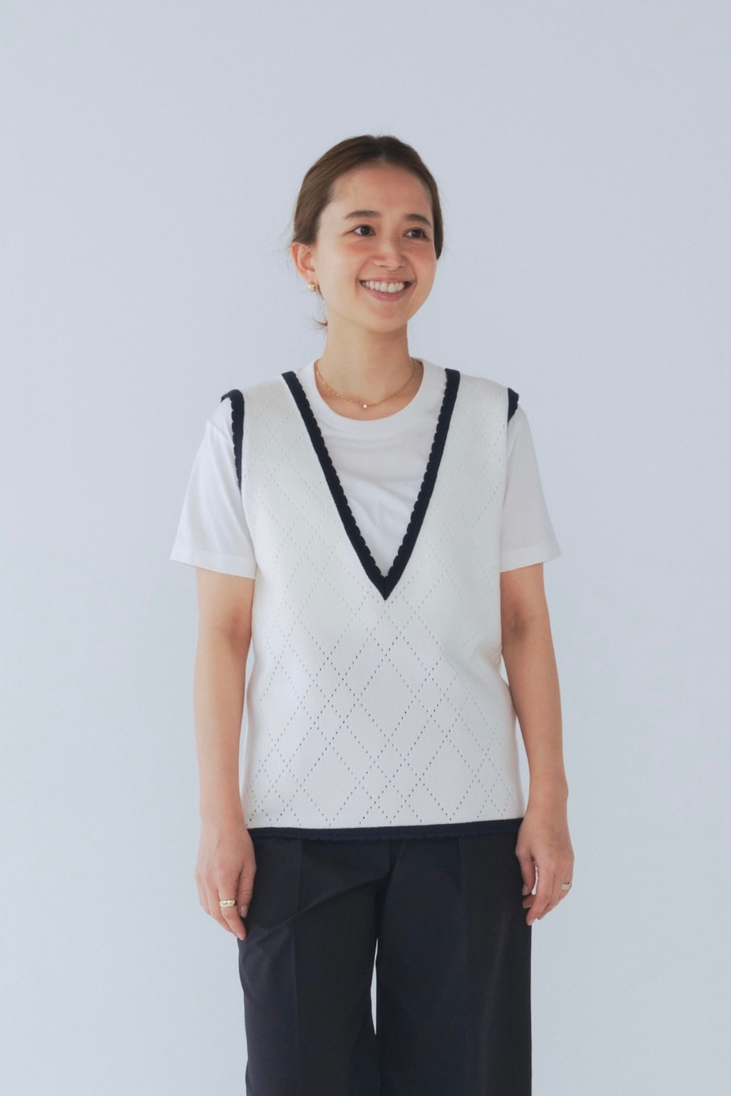 Yori ヨリ Vネックニットミニジレ【2025SM】 38サイズ Vネックニットミニジレ【2025SM】 | all item| yori