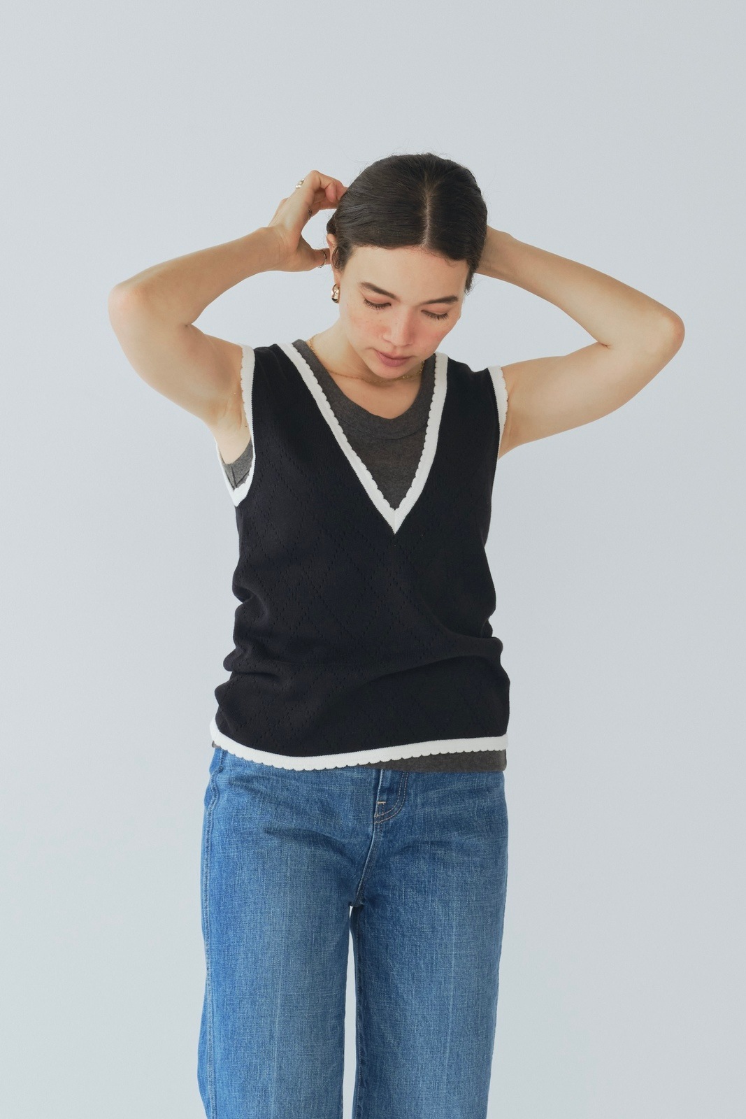 Yori ヨリ Vネックニットミニジレ【2025SM】 38サイズ Vネックニットミニジレ【2025SM】 | all item| yori