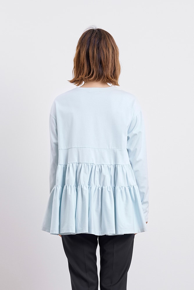 【yori】ヨリ　新品未使用　ティアードカットソー　フレアスリーブ ピンク ティアードカットソー | all item| yori
