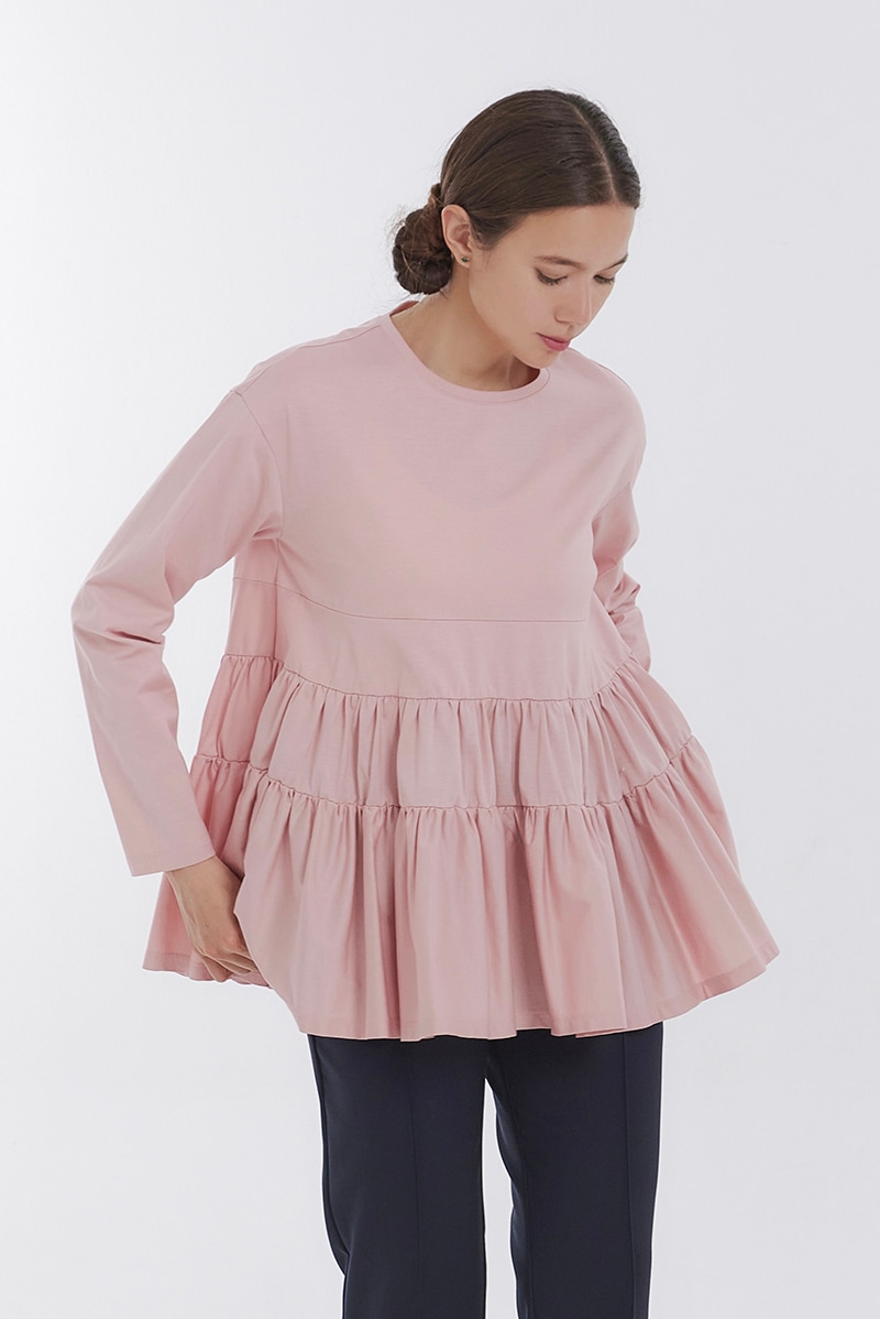 yori ティアード　ブラウス 9月下旬発送予定ティアードカットソー 【2023AWオンライン先行