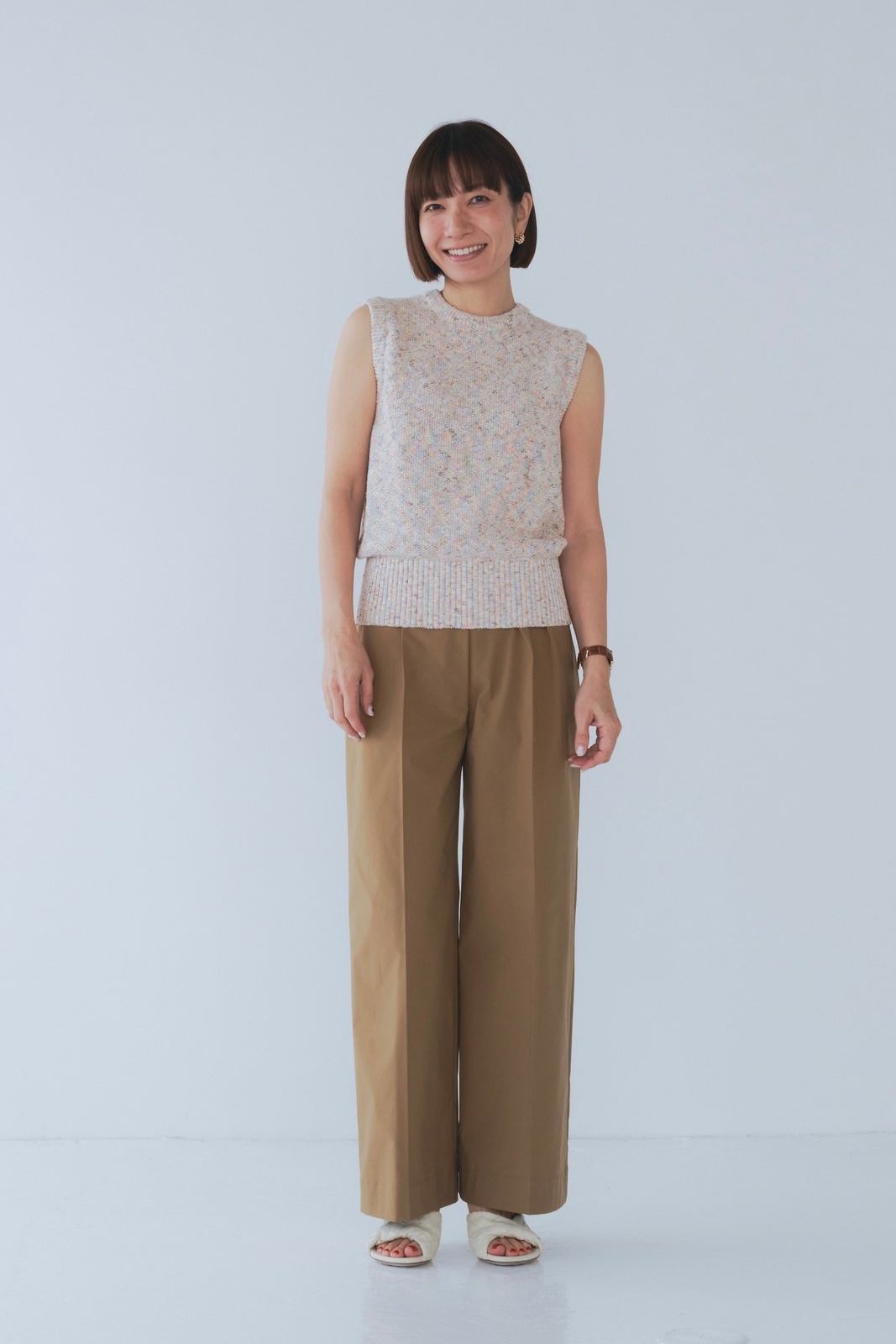 yori 撥水ワイドパンツ 2025SS ベージュ36