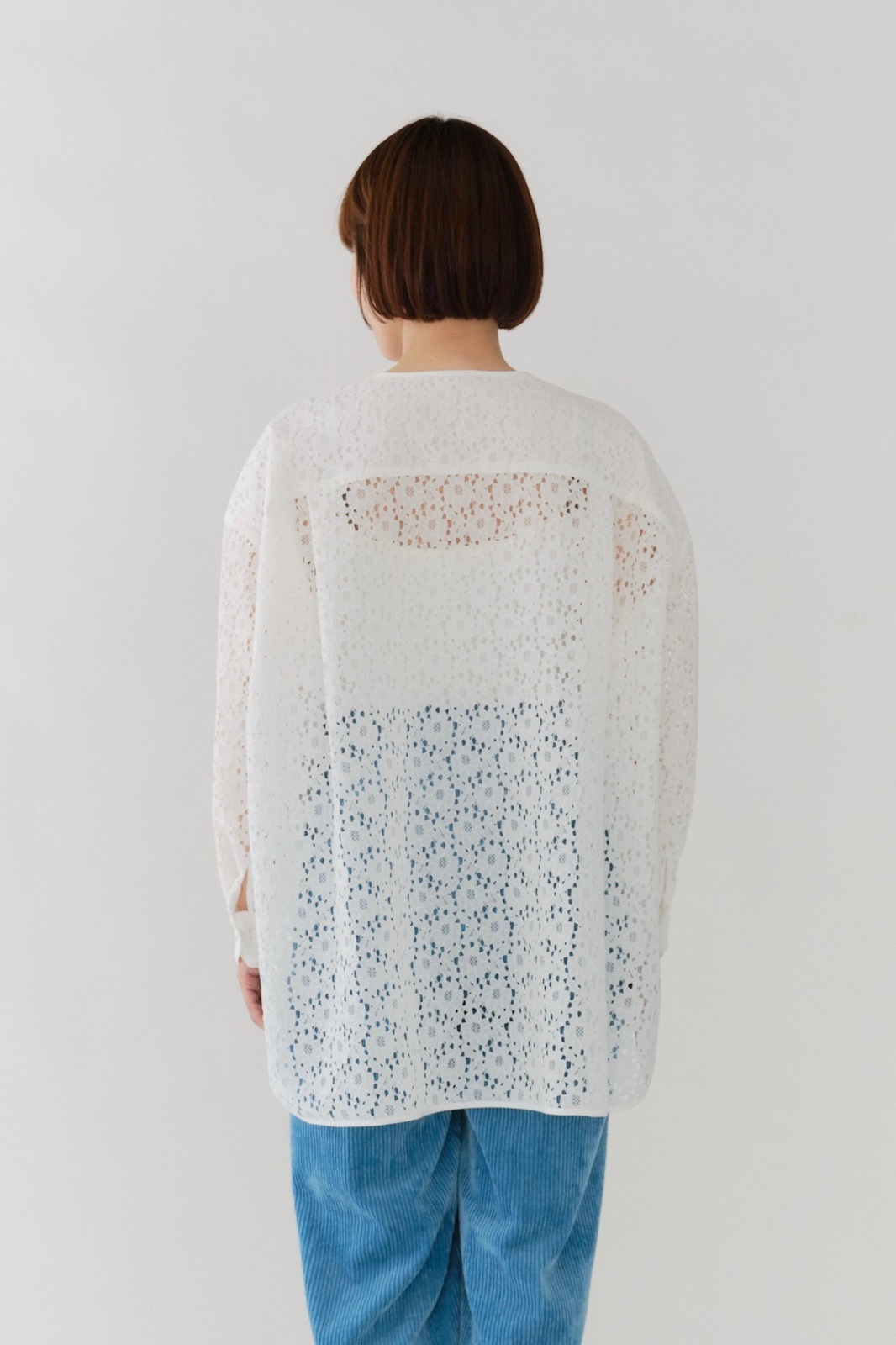 【新品　未使用】　yori フロッキーレースシャツ　2025AW 11月下旬発送予定 フロッキーレースシャツ【2025AW】10/29pm12