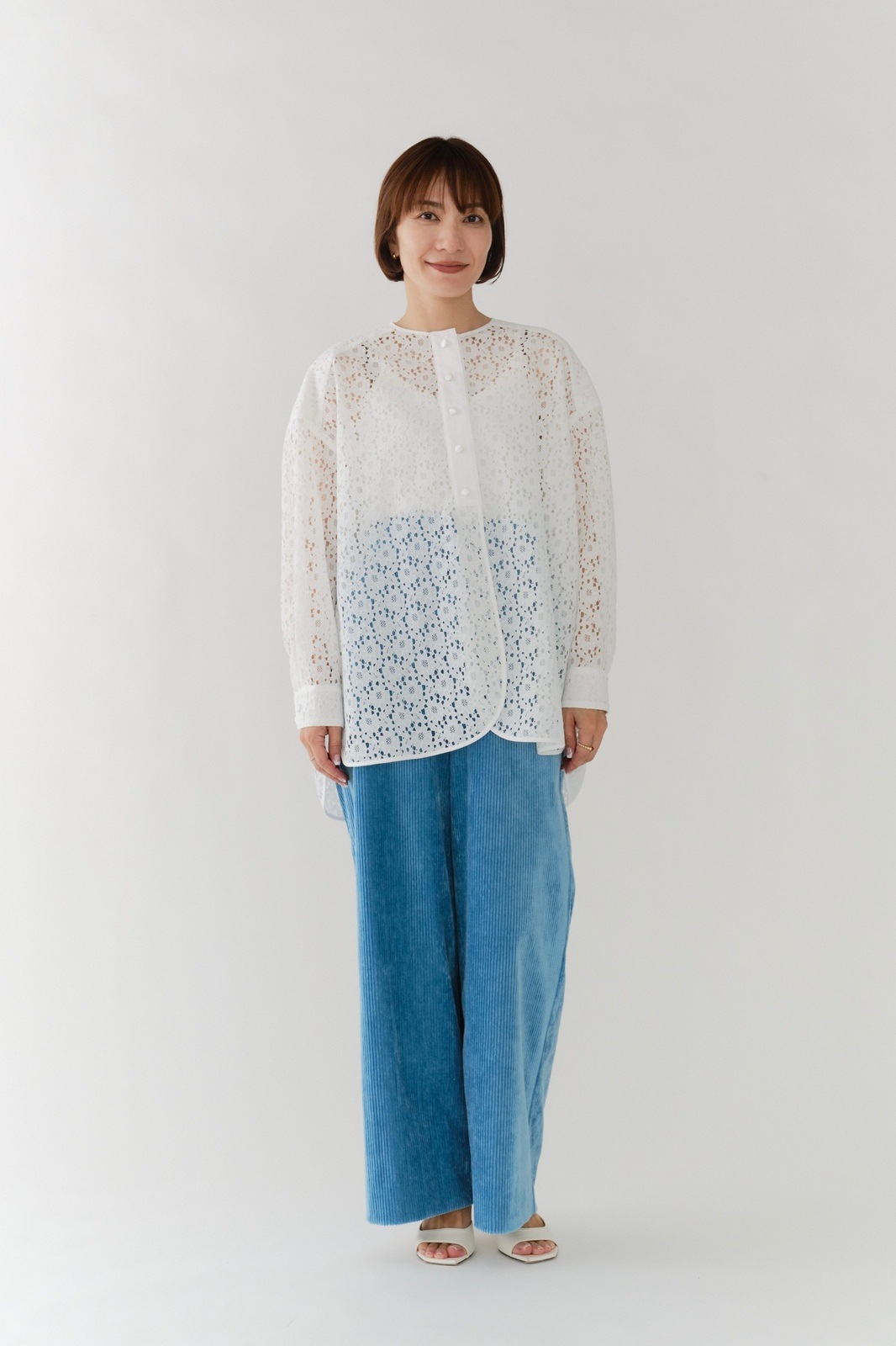 【新品　未使用】　yori フロッキーレースシャツ　2025AW フロッキーレースシャツ【2025AW】 | all item| yori