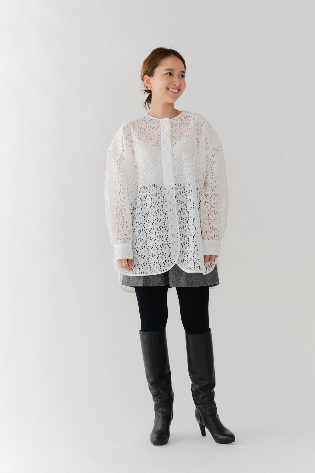 yori フロッキーレースシャツ【2025AW】 フロッキーレースシャツ【2025AW】 | all item| yori