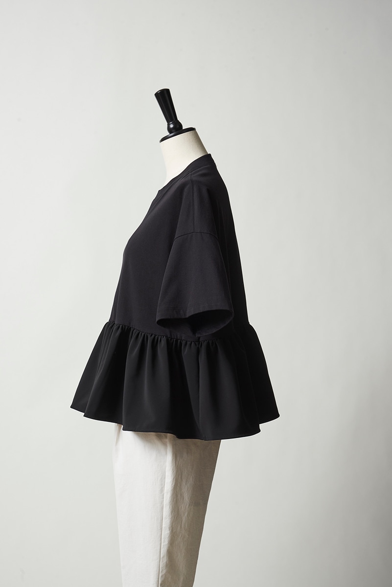 yori 2022 ヘムフリルワイドTEE 黒 | premiumcleanlavanderia.com.br