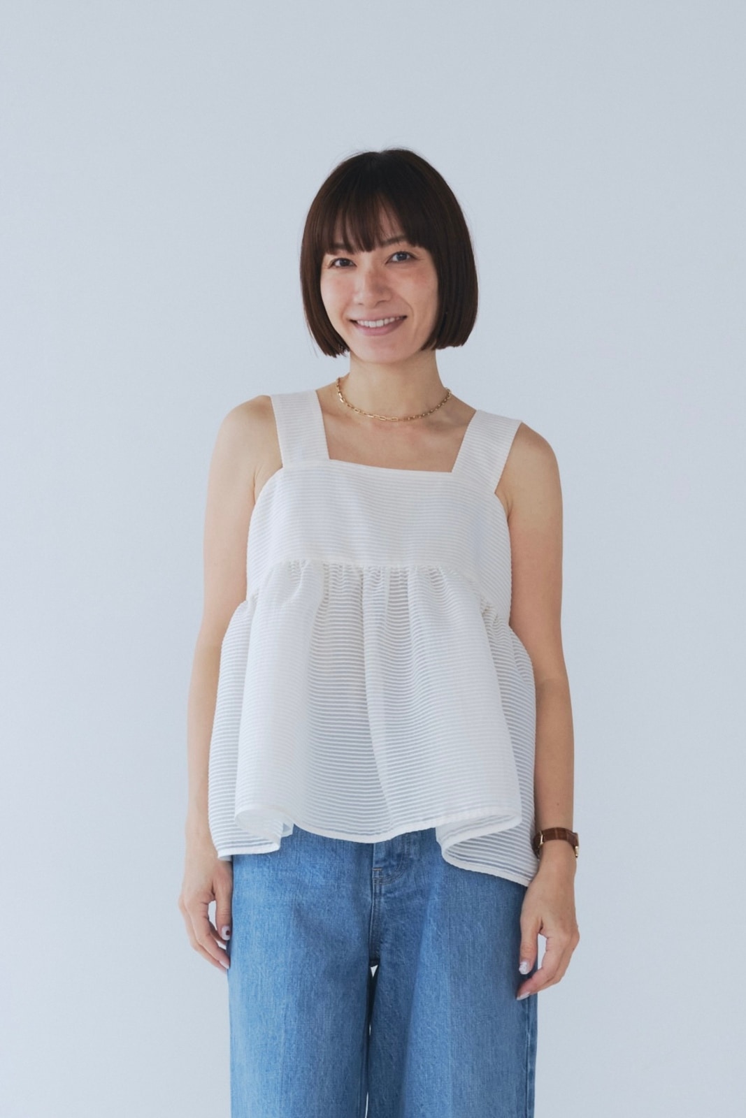 ♡April♡ シアーボーダーフレアキャミ 36 yori ヨリ shiroconシアーボーダーフレアキャミ【2025SM】 | 2025 SM