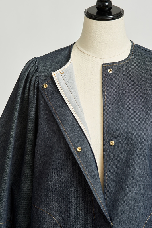 極美品yori★バルーンスリーブデニムブルゾン 36 バルーンデニムブルゾン 10/30pm12:00～販売 | 10/30pm12:00