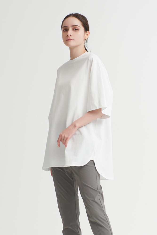 売切り特価 yori ヘムラウンドハーフロゴTee ホワイト - 通販