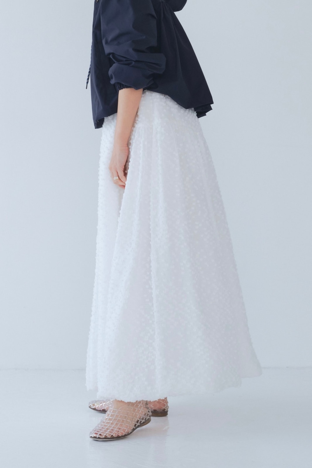 【美品】yori 2025 Spring セーラーリボンギンガムツイードジレ セーラーリボンシャツ【2025SP】 | all item| yori
