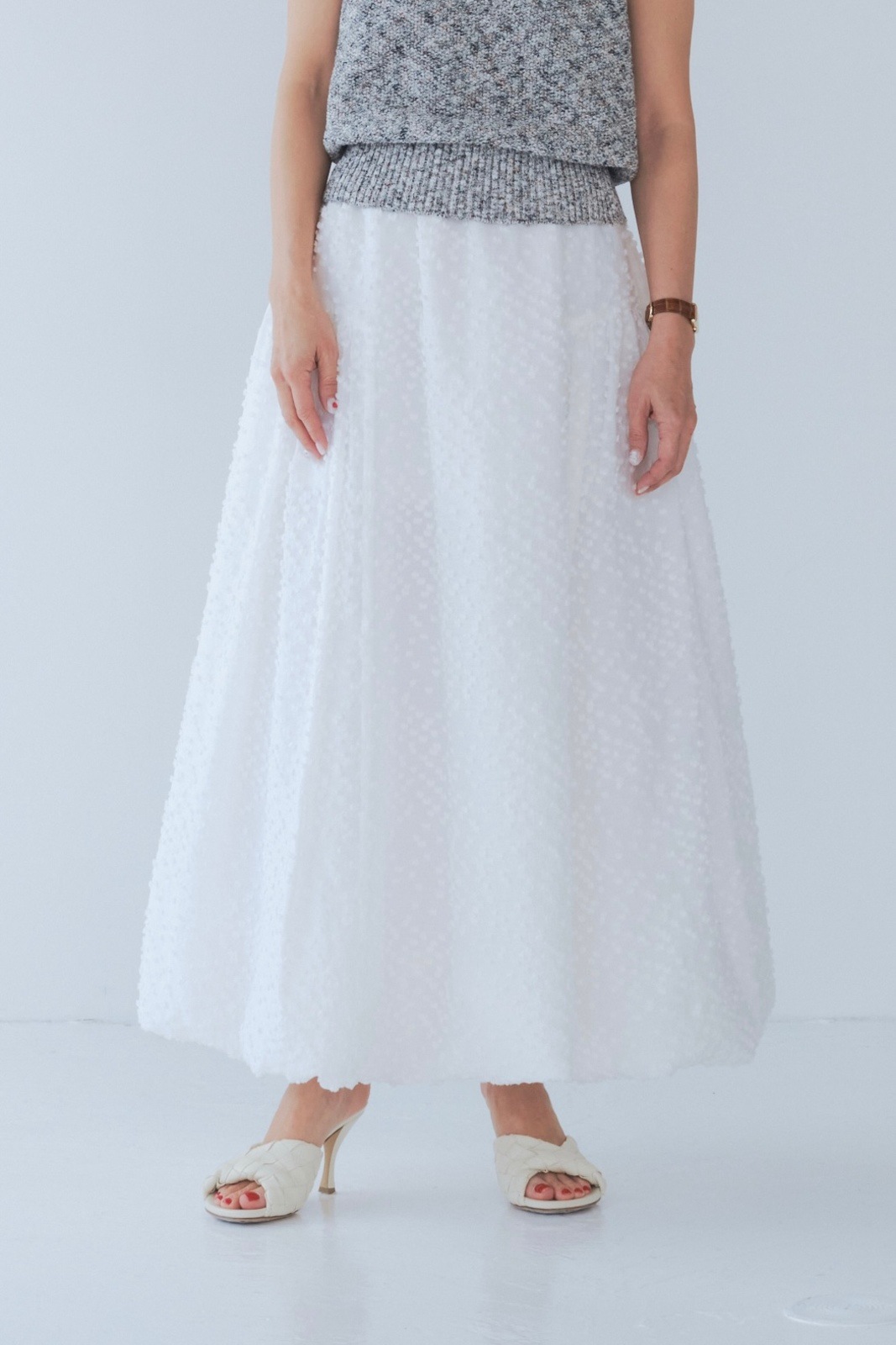 【週末限定価格】yori shirocon downyシフォンスカートサイズ36 shirocon downyシフォンスカート | 2025 SM Collection| yori