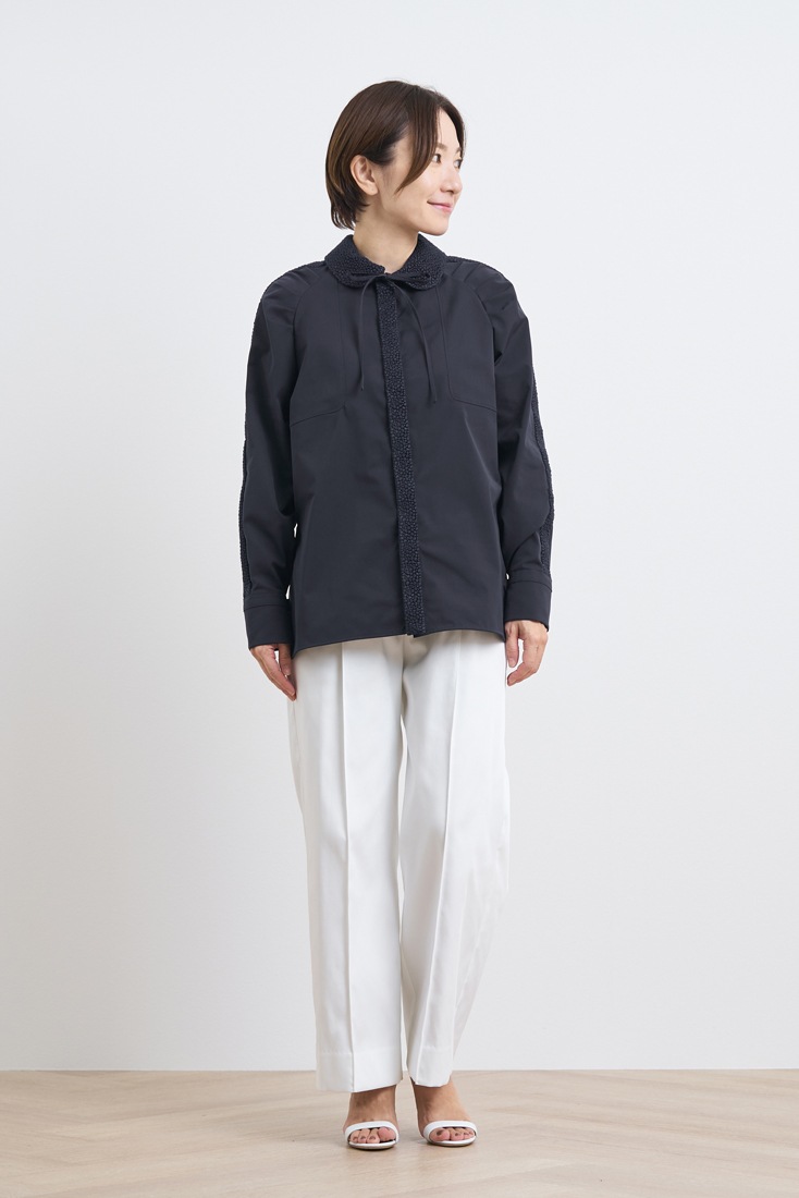 Yori ヨリ ブラック サテン ワイドパンツ 34 サテンワイドパンツ | all item| yori