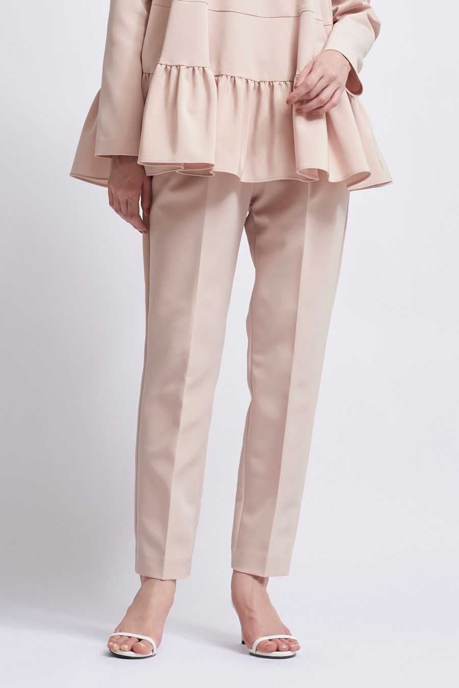 ダブルクロスパンツ ピンクベージュ 21 Aw Collection Yori