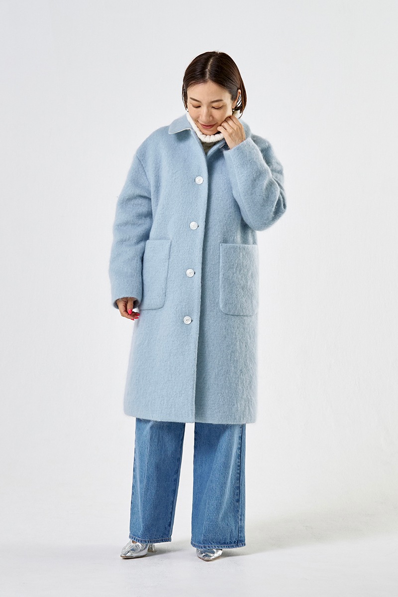 ステンカラーシャギーコート【2024AW】
