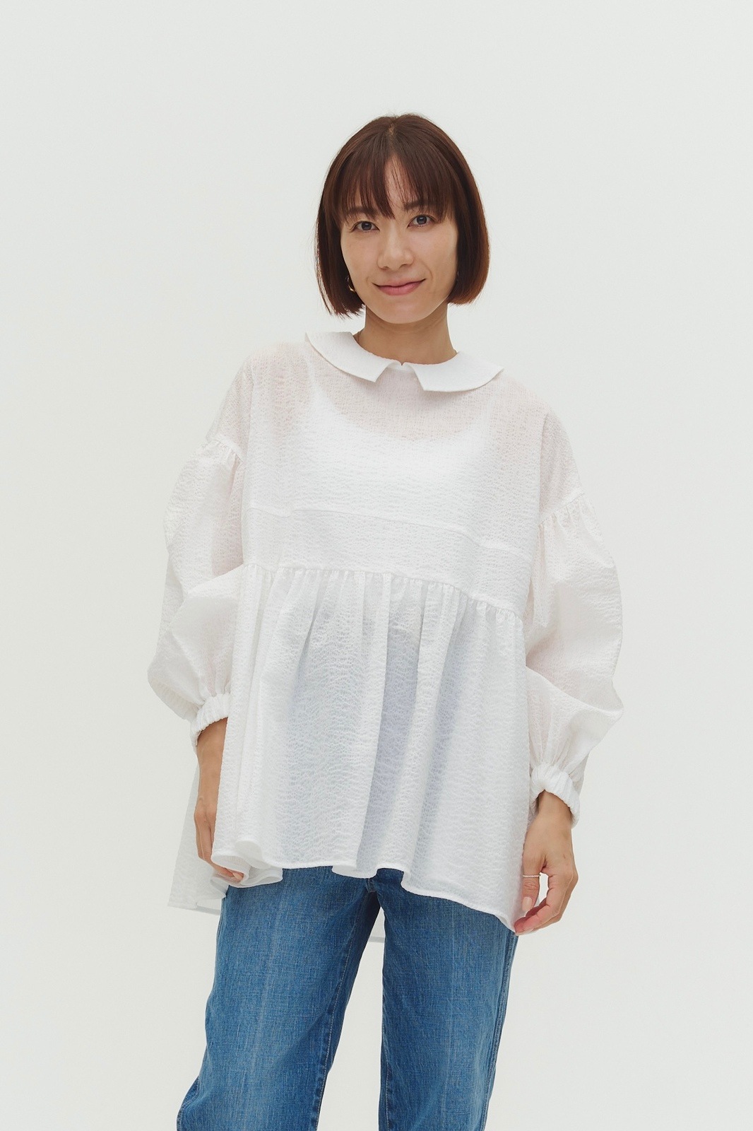FICTION TOKYO シアーブラウス シアーリボントップ /Sheer Ribbon Top | FICTION TOKYO OFF