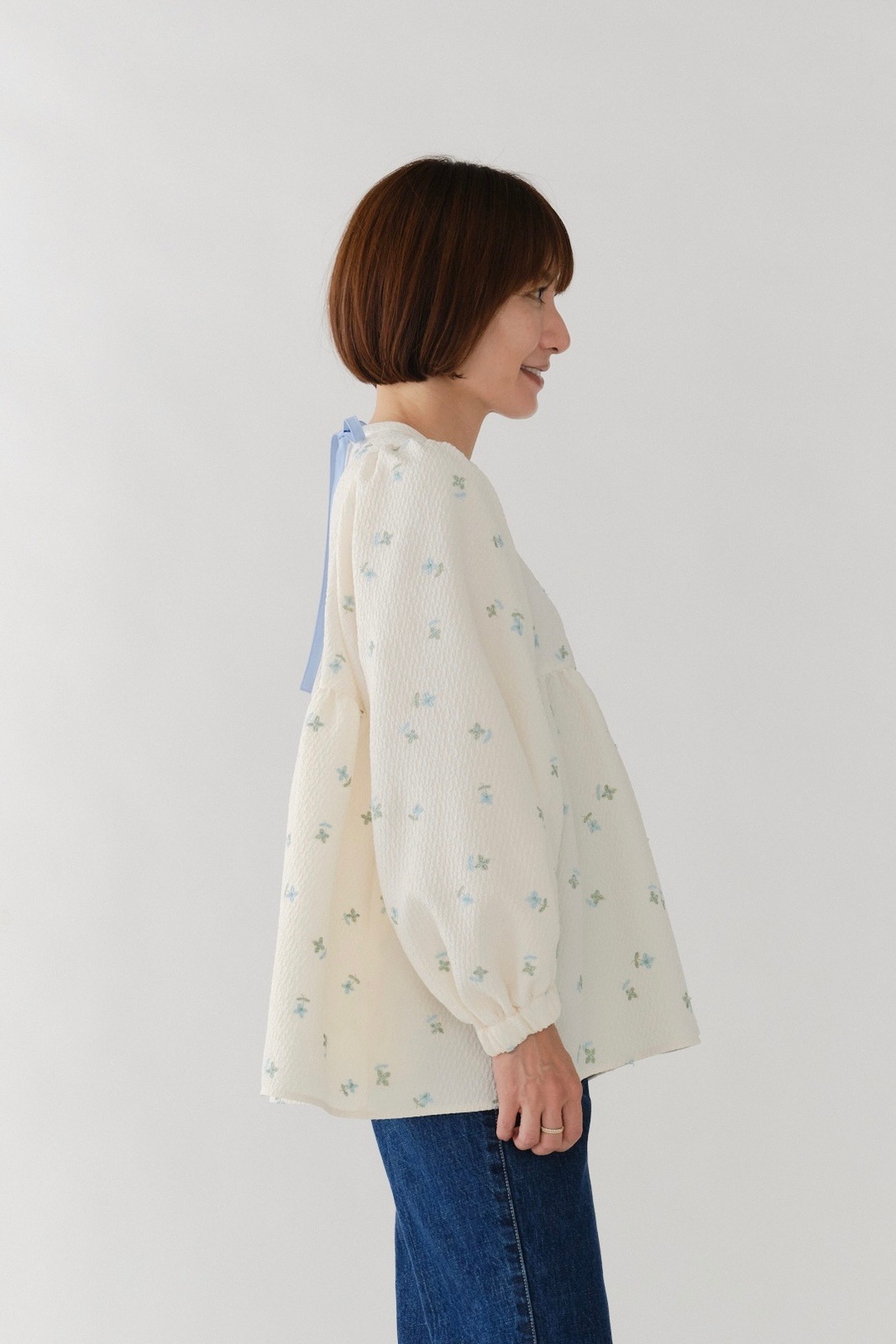 フクレ刺繍ギャザーブラウス【2025AW】